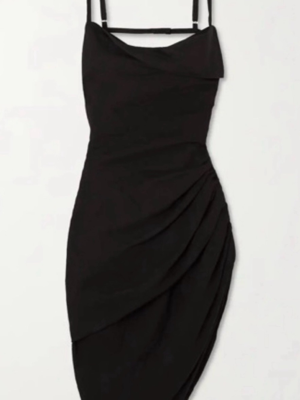 Jacquemus Black One-Shoulder Draped Cocktail Dress
